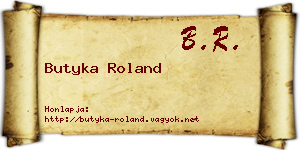 Butyka Roland névjegykártya